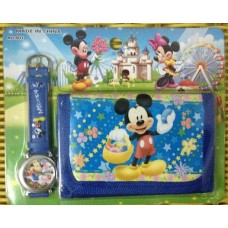 Mickey Mouse Blue Watch/Wallet Set 